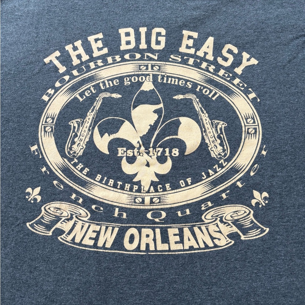 The Big Easy Bourbon Street French Quarter The Birthplace Of Jazz! Steel Blue.